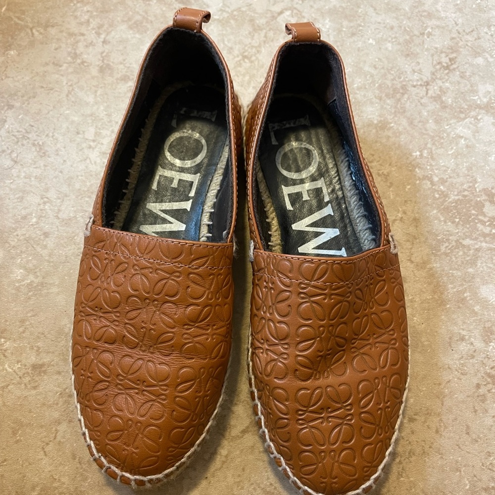 Loewe Calf Skin Embossed Espdrilles